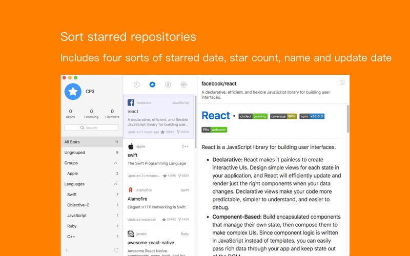 Starry: Manage GitHub Star thumbnail 3