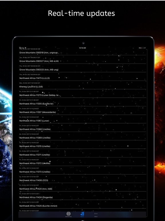 Meteorites iPad screenshot 4 - Entertainment app