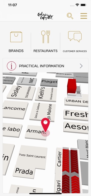 Geolocation app - Galeries Lafayette Paris Haussmann