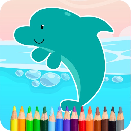 Coloring Dolphin Game Icon