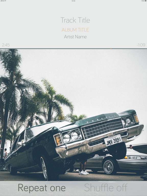Simple Media Player Lite iPad screenshot 2 - Music app