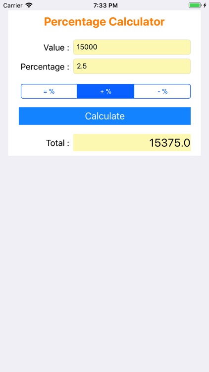 Percentage Calculator +