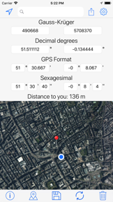 Gauss-Krüger Coordinates Tool screenshot