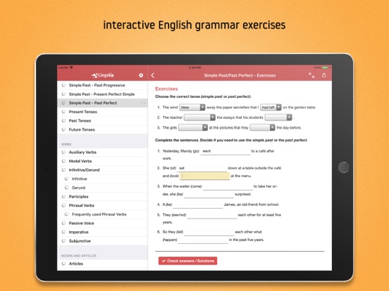 Lingolia English Grammar iPad app afbeelding 3
