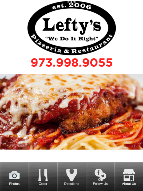 Lefty's Restaurant & Pizzeria iPad screenshot 1 - Food & Drink app