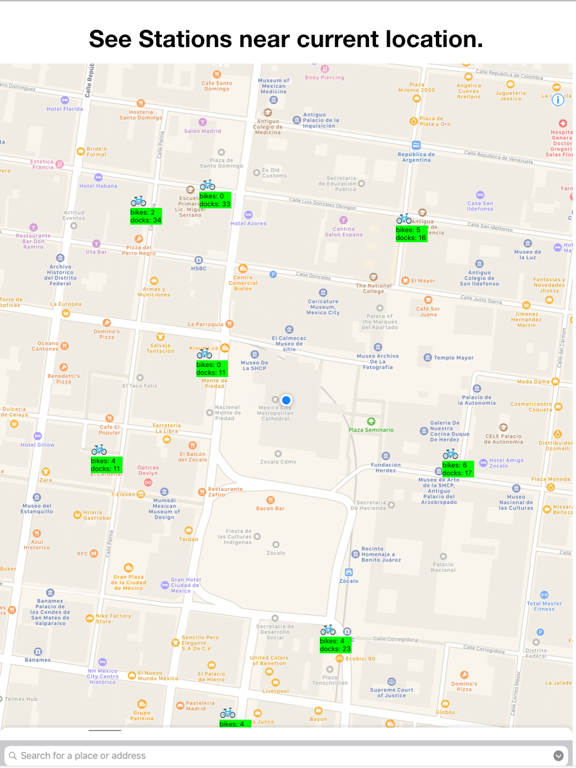 Screenshot #1 for Bike Stations Mexico City