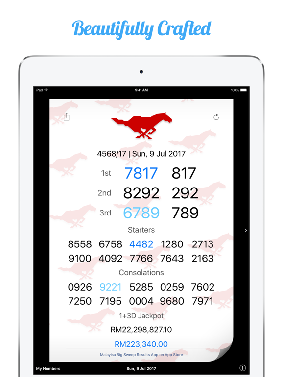 Da Ma Cai Results iPad screenshot 1 - Lifestyle app