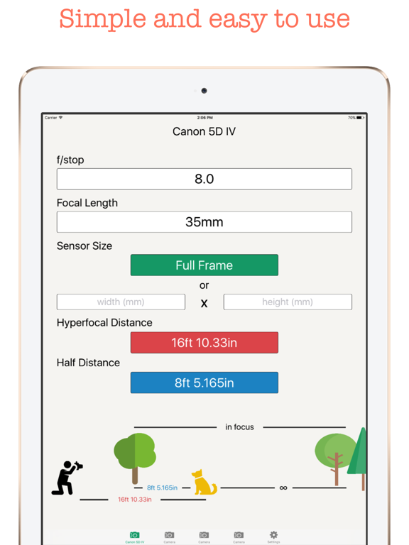 Screenshot #4 pour Hyperfocal Distance Calculator