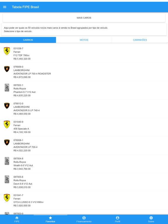 Tabela FIPE Brasil iPad screenshot 9 - Utilities app