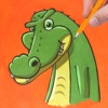 Cartoon Crocodile Painting Coloring Book