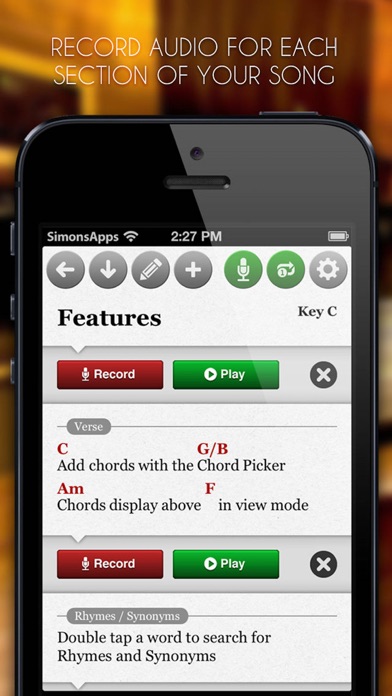 SongWriter - Write lyrics and record melody ideas on the go Screenshot 3