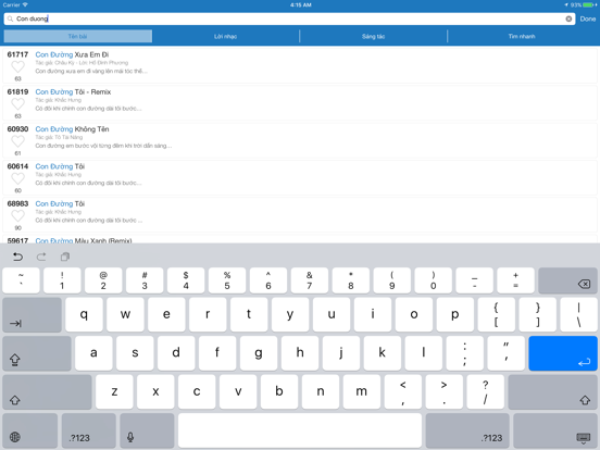 Karaoke List Vietnam iPad screenshot 4 - Entertainment app