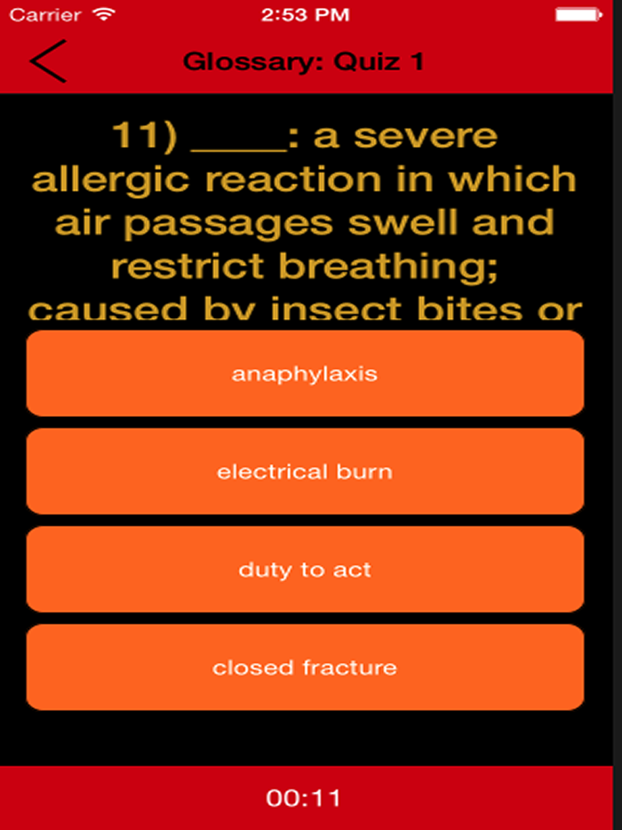 First Aid Terms Flashcards