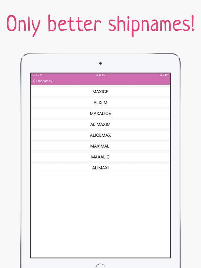 Ship name generator - Mixer of names for couple