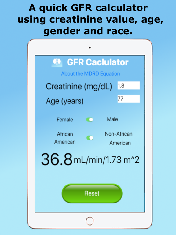 Screenshot #4 pour GFR (CrCl) Calculator