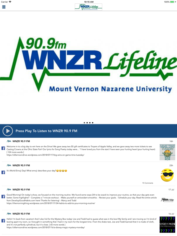 WNZR 90.9 FM iPad screenshot 1 - Music app