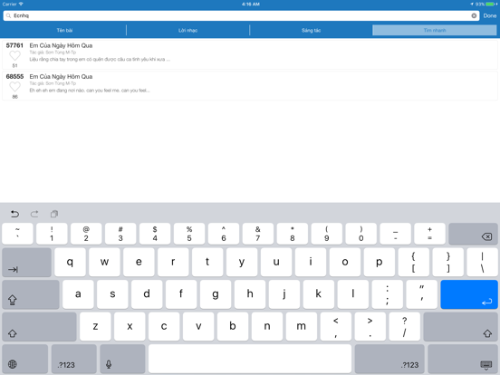 Karaoke List Vietnam iPad screenshot 6 - Entertainment app