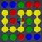 Connect any adjacent dots with the same color to clear them