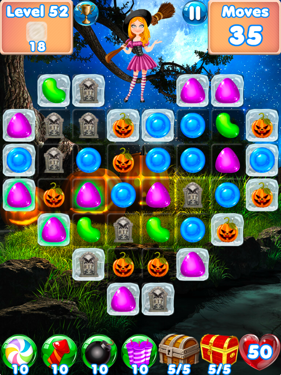 Candy Halloween Games Match 3 iPad screenshot 2 - Games app