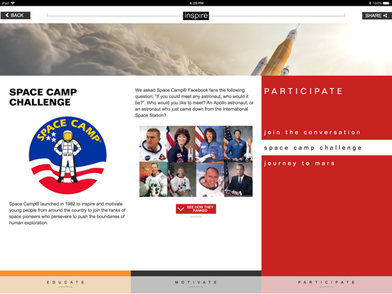 NASA Inspire iPad screenshot