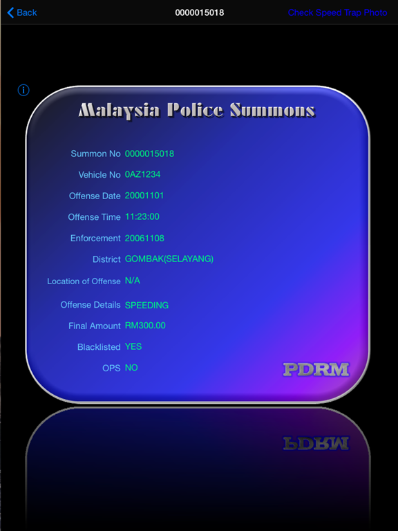 Malaysia Police Summons iPad screenshot 3 - Productivity app