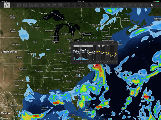 WeatherMap+ iPad app afbeelding 4