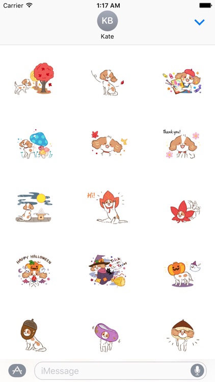Autumn of Cavalier Dog Sticker