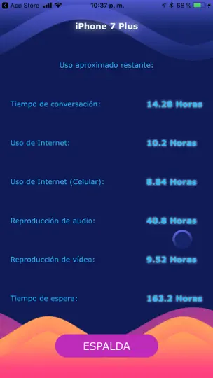 Captura de pantalla de Ampere Bateria Cargando en iPhone 4
