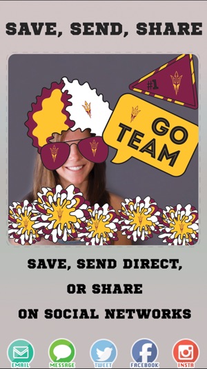 Arizona State Sun Devils PLUS Selfie Stickers(圖3)-速報App