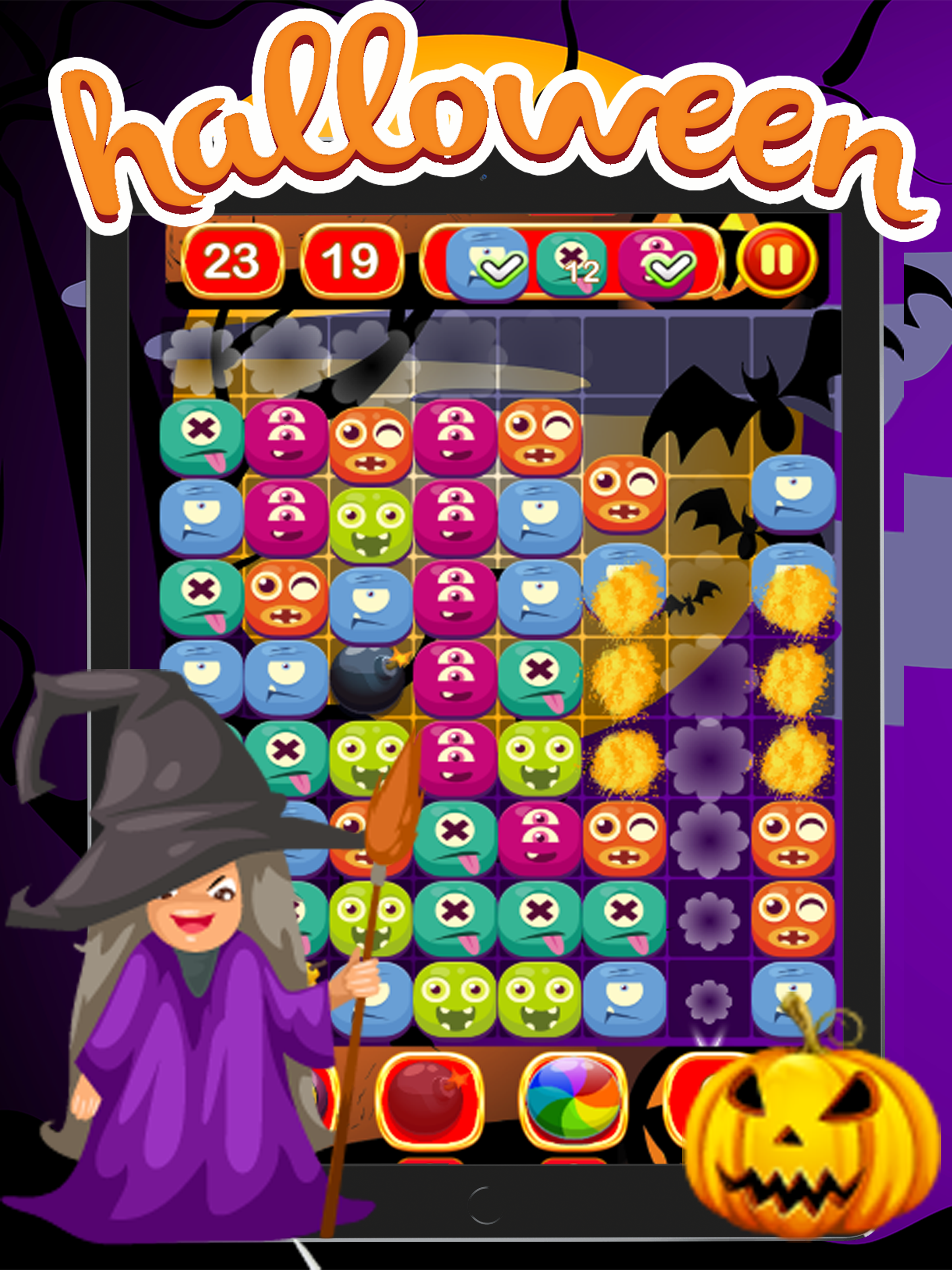 Halloween Monster Match3 Drop screenshot 8