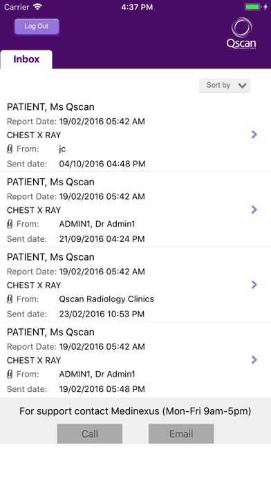 Qscan Patient Results screenshot 3