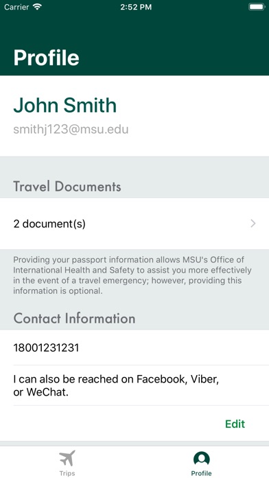 MSU Global Travel Registry screenshot 4