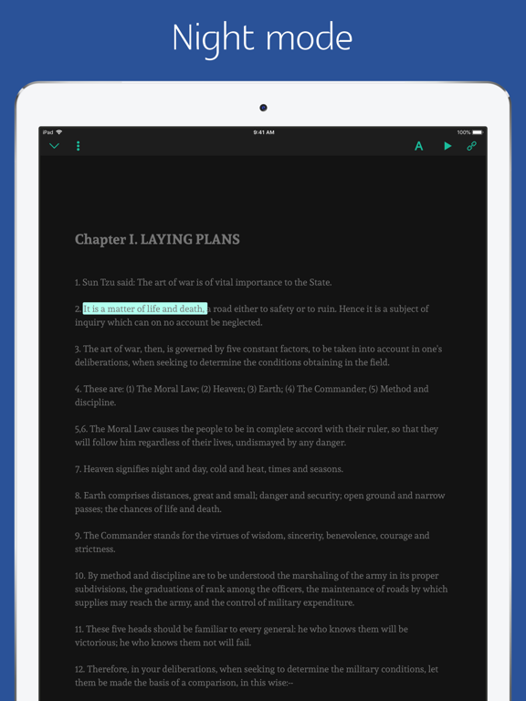 The Art of War -sync audiobook iPad screenshot 4 - Reference app