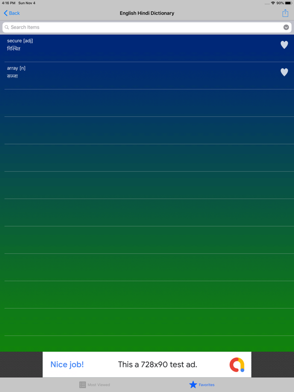 English Hindi Language Diction iPad screenshot
