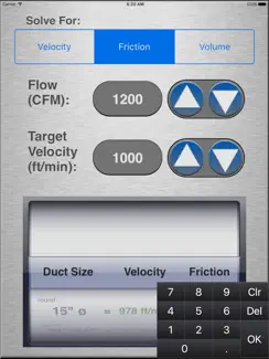 HVAC Duct Size Calculator iPad image 2