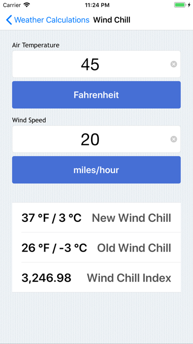 Weather Calculations Screenshot