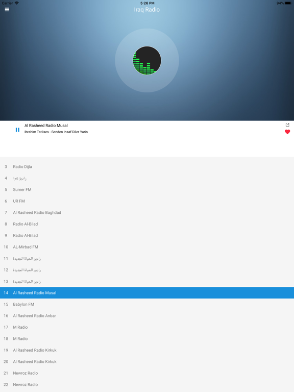 Iraq Radio Station - Iraqi FM iPad screenshot 4 - Music app