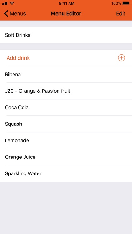 Drinks Menu