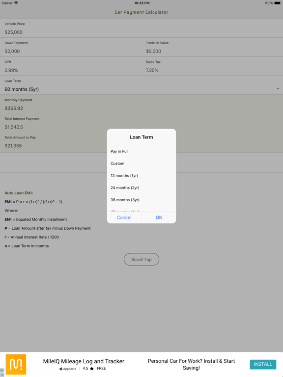 Screenshot #5 pour Car Payment Calculator Monthly