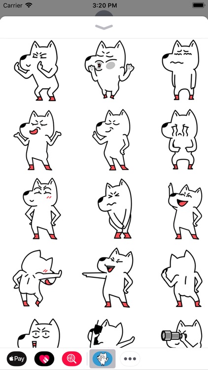 White Dog Animated Stickers