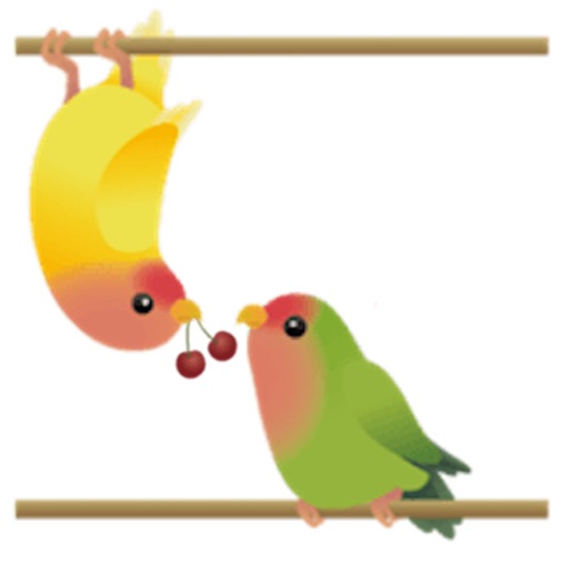 Cute Birds And Love Sticker Icon