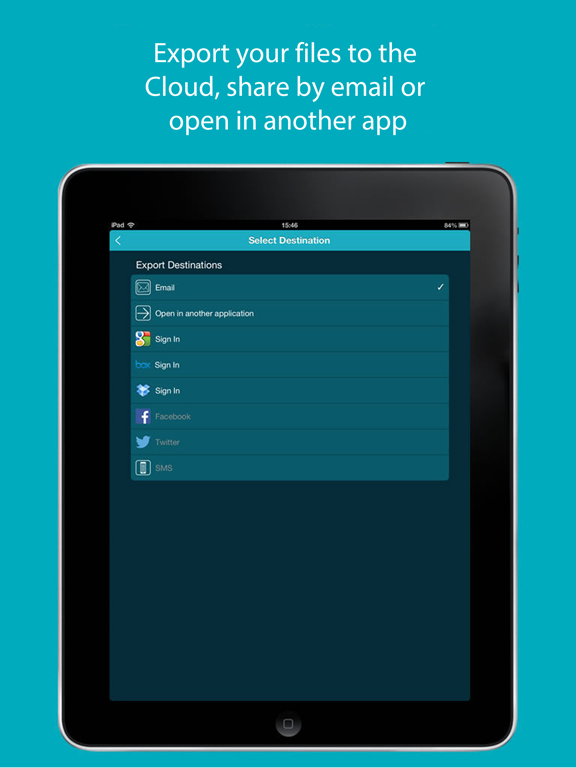 IRIScan to PDF iPad screenshot