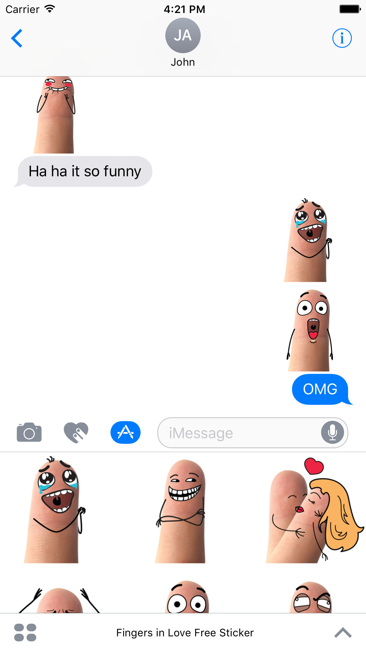 Finger Couple in Love Sticker