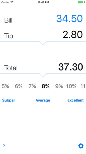 Capture d'écran de Tip Calculator 'Tipping Made Easy' sur iPhone 1