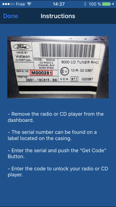 Ford M Radio Code Generatorのおすすめ画像2