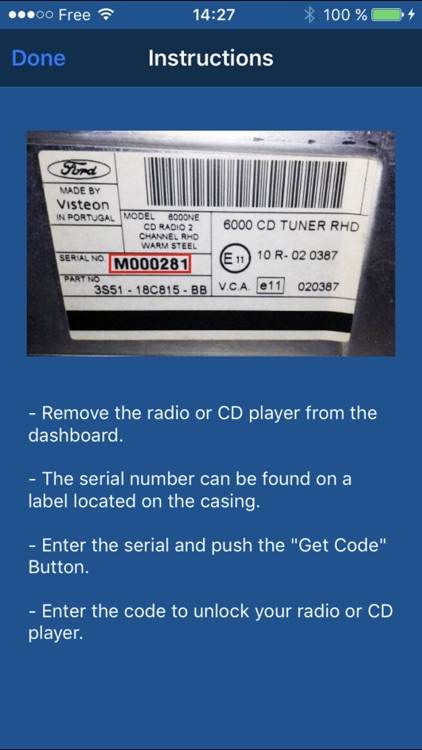 Ford M Radio Code Generator