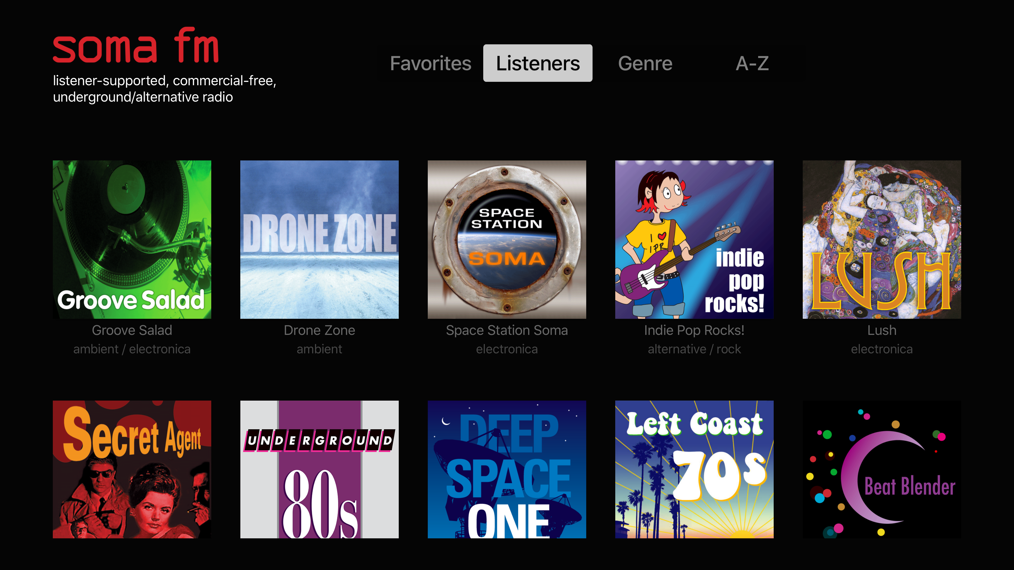 SomaFM Radio Player