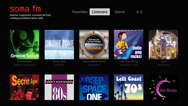 SomaFM Radio Player Screenshot