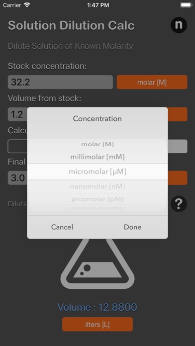 Solution Dilution Calculator screenshot 3