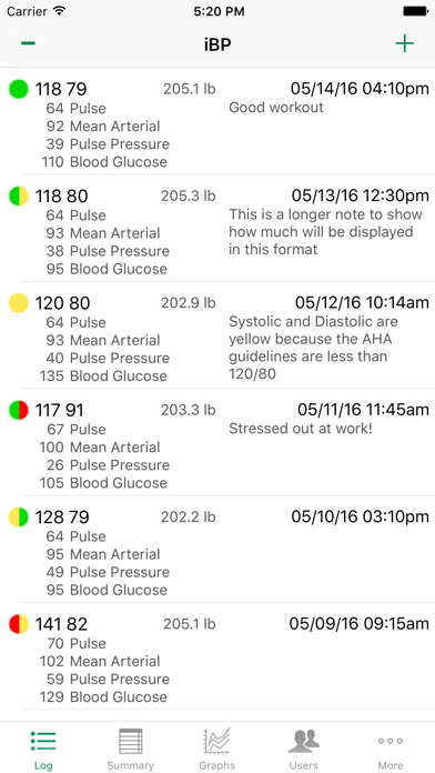 iBP Blood Pressure screenshot1